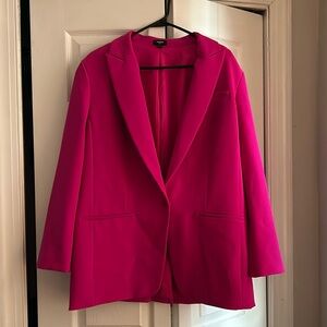Jacket and pant hot-pink suit from Express. Jacket size large and pant size 10R